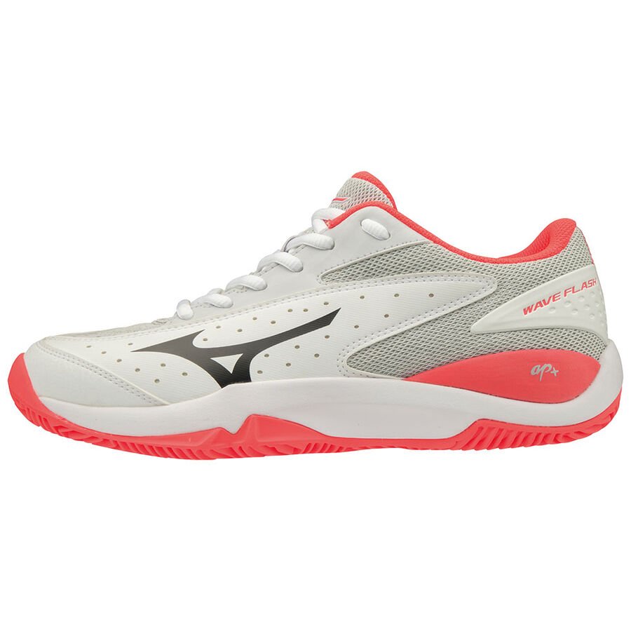 Mizuno Wave Flash CC Bayan Tenis Ayakkabısı Beyaz/Kırmızı (Tr.HGD)